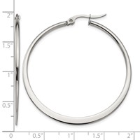 Chisel Stainless Steel Polished 43mm Diameter Hoop Earrings view 5