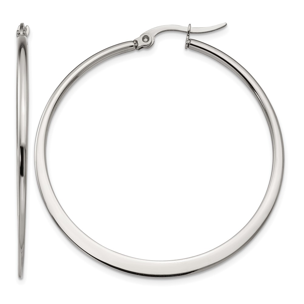 Chisel Stainless Steel Polished 43mm Diameter Hoop Earrings