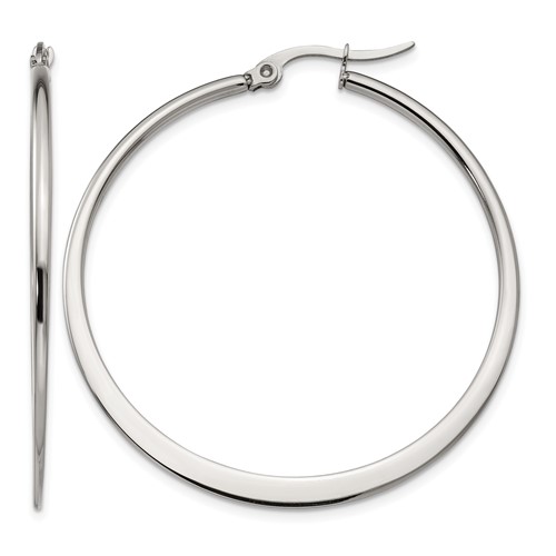Chisel Stainless Steel Polished 43mm Diameter Hoop Earrings