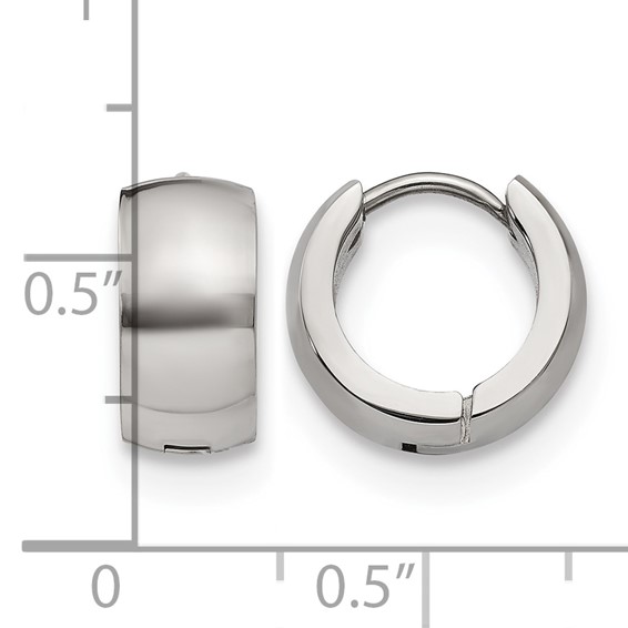 Chisel Stainless Steel Polished 6mm Hinged Hoop Earrings