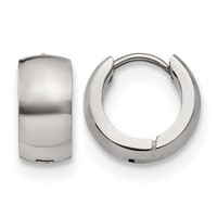 Chisel Stainless Steel Polished 6mm Hinged Hoop Earrings view 1