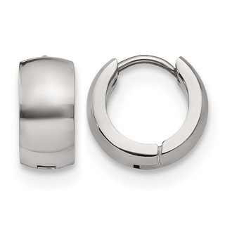 Chisel Stainless Steel Polished 6mm Hinged Hoop Earrings