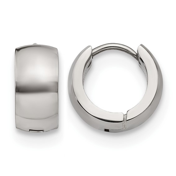Chisel Stainless Steel Polished 6mm Hinged Hoop Earrings