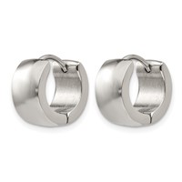 Chisel Stainless Steel Polished 7mm Hinged Hoop Earrings view 2
