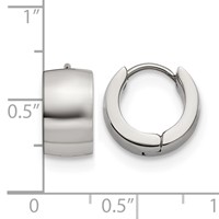 Chisel Stainless Steel Polished 7mm Hinged Hoop Earrings view 4