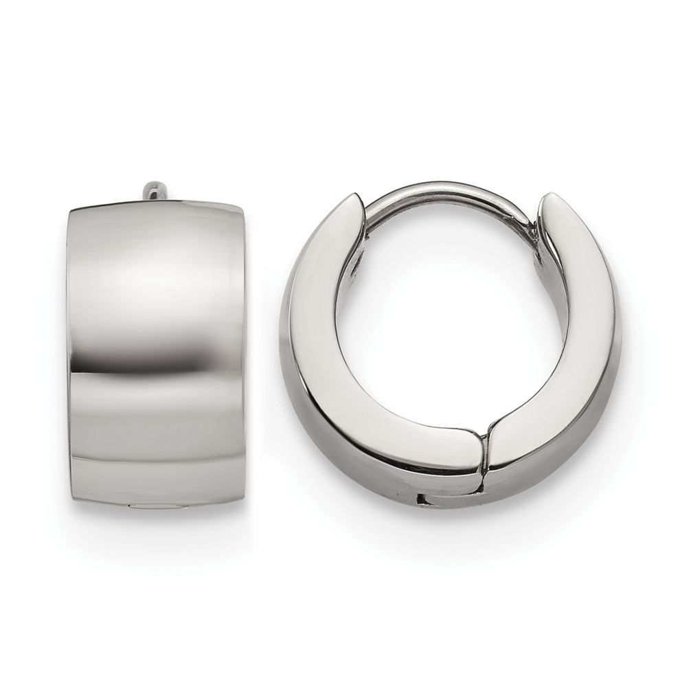 Chisel Stainless Steel Polished 7mm Hinged Hoop Earrings