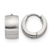 Chisel Stainless Steel Polished 7mm Hinged Hoop Earrings view 1
