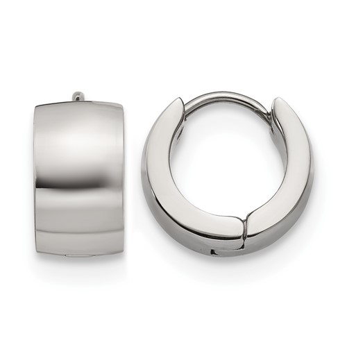 Chisel Stainless Steel Polished 7mm Hinged Hoop Earrings