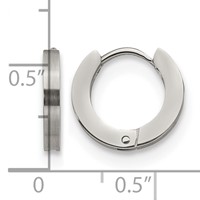 Chisel Stainless Steel Brushed and Polished 2mm Hinged Hoop Earrings view 4