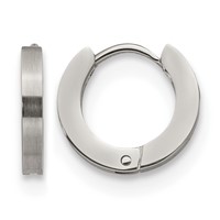 Chisel Stainless Steel Brushed and Polished 2mm Hinged Hoop Earrings view 1