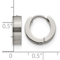 Chisel Stainless Steel Brushed and Polished 4mm Hinged Hoop Earrings view 4