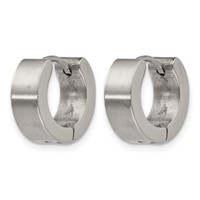 Chisel Stainless Steel Brushed and Polished 5mn Hinged Hoop Earrings view 2