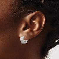 Chisel Stainless Steel Brushed and Polished 5mn Hinged Hoop Earrings view 3