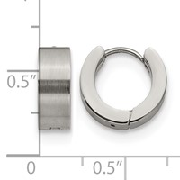 Chisel Stainless Steel Brushed and Polished 5mn Hinged Hoop Earrings view 4