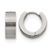 Chisel Stainless Steel Brushed and Polished 5mn Hinged Hoop Earrings view 1