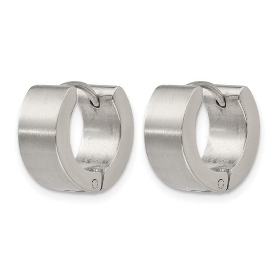 Chisel Stainless Steel Brushed and Polished 6mm Hinged Hoop Earrings