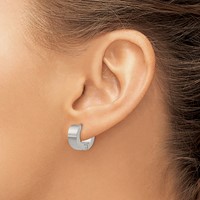Chisel Stainless Steel Brushed and Polished 6mm Hinged Hoop Earrings view 3