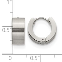 Chisel Stainless Steel Brushed and Polished 6mm Hinged Hoop Earrings view 4