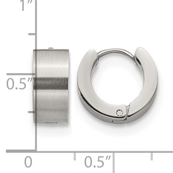 Chisel Stainless Steel Brushed and Polished 6mm Hinged Hoop Earrings