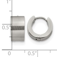 Chisel Stainless Steel Brushed and Polished 7mm Hinged Hoop Earrings view 4