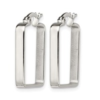 Chisel Stainless Steel Polished 20mm Square Hoop Earrings view 3
