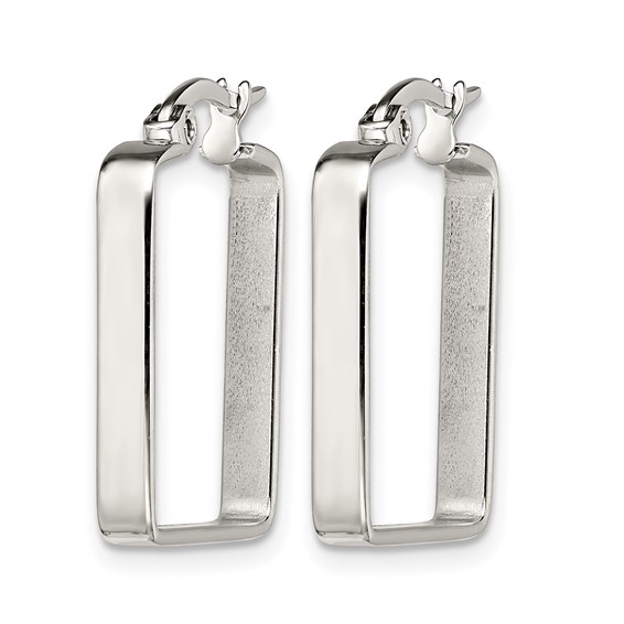 Chisel Stainless Steel Polished 20mm Square Hoop Earrings