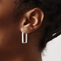 Chisel Stainless Steel Polished 20mm Square Hoop Earrings view 4