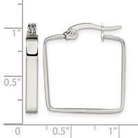 Chisel Stainless Steel Polished 20mm Square Hoop Earrings view 5