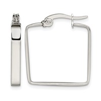 Chisel Stainless Steel Polished 20mm Square Hoop Earrings view 1
