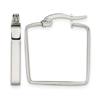 Chisel Stainless Steel Polished 20mm Square Hoop Earrings