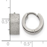 Chisel Stainless Steel Polished and Sandblasted 6mm Hinged Hoop Earrings view 4