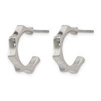 Chisel Stainless Steel Polished Studded Post Hoop Earrings view 2