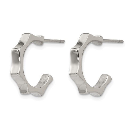 Chisel Stainless Steel Polished Studded Post Hoop Earrings