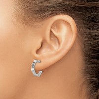 Chisel Stainless Steel Polished Studded Post Hoop Earrings view 3