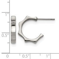 Chisel Stainless Steel Polished Studded Post Hoop Earrings view 4