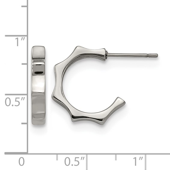 Chisel Stainless Steel Polished Studded Post Hoop Earrings