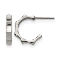 Chisel Stainless Steel Polished Studded Post Hoop Earrings view 1