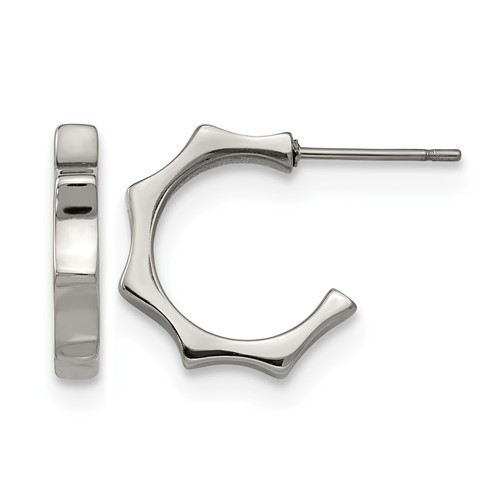 Chisel Stainless Steel Polished Studded Post Hoop Earrings
