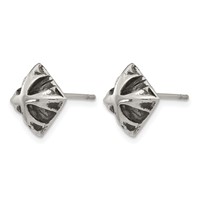 Stainless Steel Antiqued and Polished Post Earrings view 2