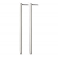 Chisel Stainless Steel Polished Long Bar Post Dangle Earrings view 2