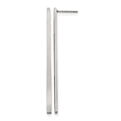 Chisel Stainless Steel Polished Long Bar Post Dangle Earrings