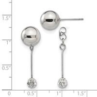 Stainless Steel Polished with Preciosa Crystal Front Back Post Dangle view 4