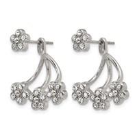 Stainless Steel Polished W Preciosa Crystal Post W Jacket Earrings view 2