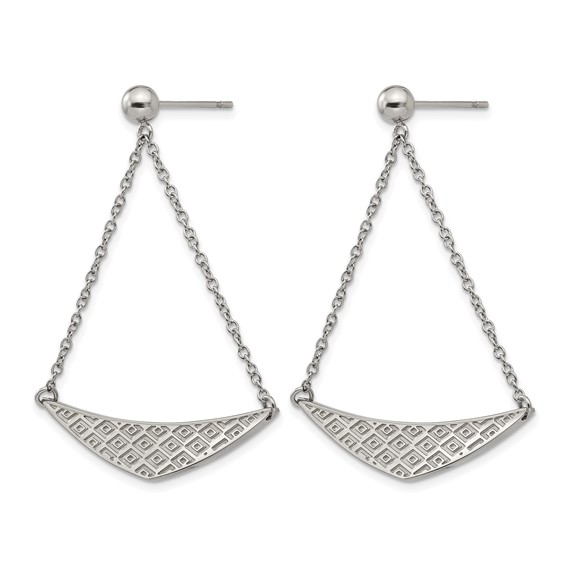 Stainless Steel Polished Post Dangle Earrings