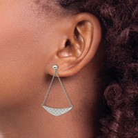 Stainless Steel Polished Post Dangle Earrings view 3