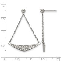 Stainless Steel Polished Post Dangle Earrings view 4
