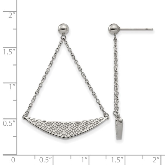 Stainless Steel Polished Post Dangle Earrings