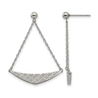Stainless Steel Polished Post Dangle Earrings view 1