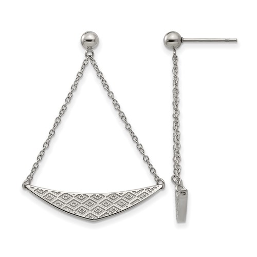 Stainless Steel Polished Post Dangle Earrings