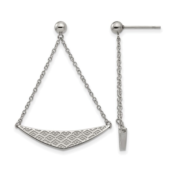 Stainless Steel Polished Post Dangle Earrings